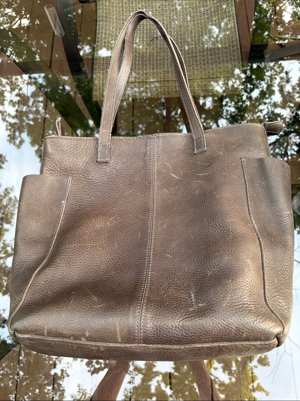 Duluth Trading CO. Classic Brown Leather Tote Bag